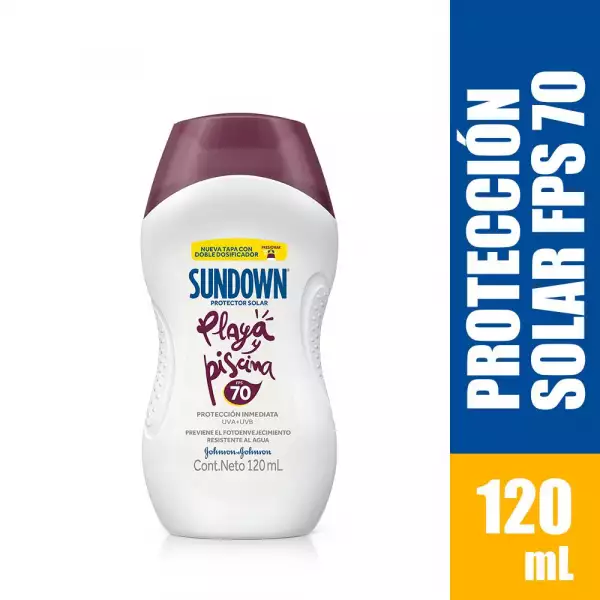 BLOQUEADOR SOLAR SUNDOWN PLAYA Y PISCINA FPS70 X120ml