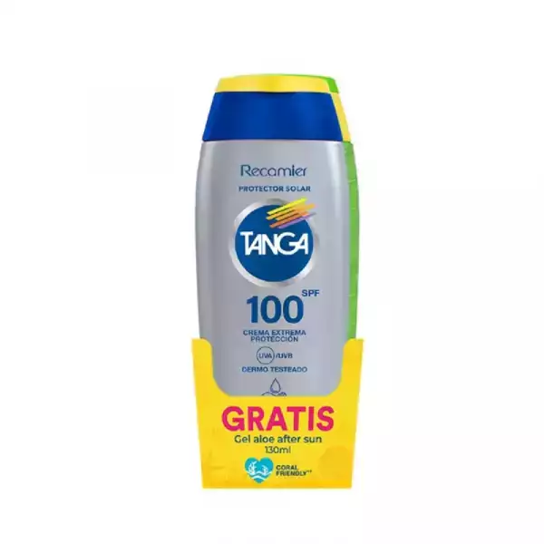 BLOQUEADOR TANGA SPF100 X130ml GRATIS GEL ALOE AFTER SUN X130ml