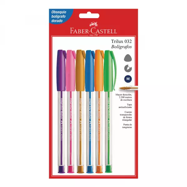 BOLÍGRAFO TRILUX 032 COLORES SURTIDOS PAGUE 5 LLEVE 6