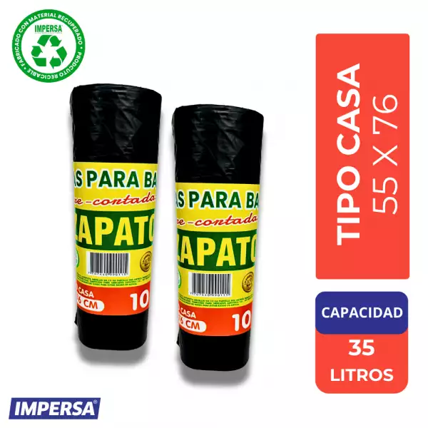 BOLSA BASURA ZAPATOCA CASA 55X76 X10