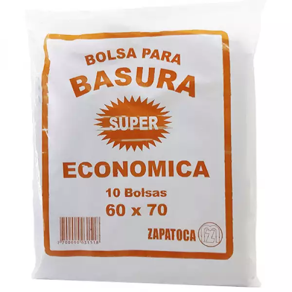 BOLSA BASURA ZAPATOCA ECONÓMICA 60X70 X10U