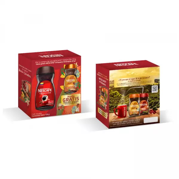 CAFÉ GRANULADO NESCAFÉ TRADICIÓN X170g GRATIS NESCAFE ARTESANO ANTIOQUIA X44g