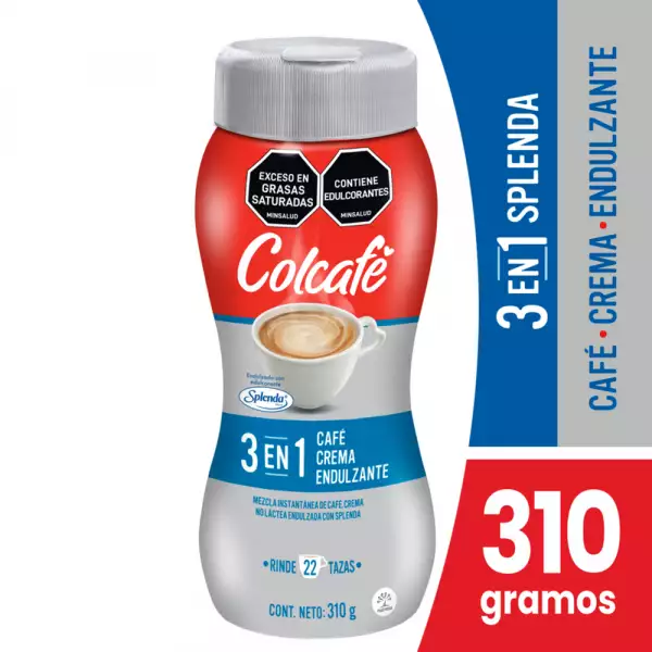 CAFÉ MIX INSTANTANEO COLCAFÉ 3 EN 1 SPLENDA X310g