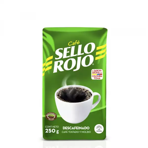 CAFÉ TOSTADO DESCAFEINADO SELLO ROJO X250g