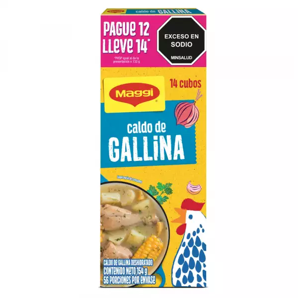 CALDO MAGGI GALLINA CUBOS PAGUE 12 LLEVE 14
