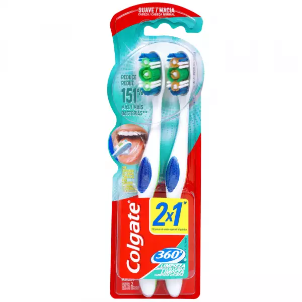 CEPILLO DENTAL COLGATE 360 SUAVE PAGUE 1 LLEVE 2