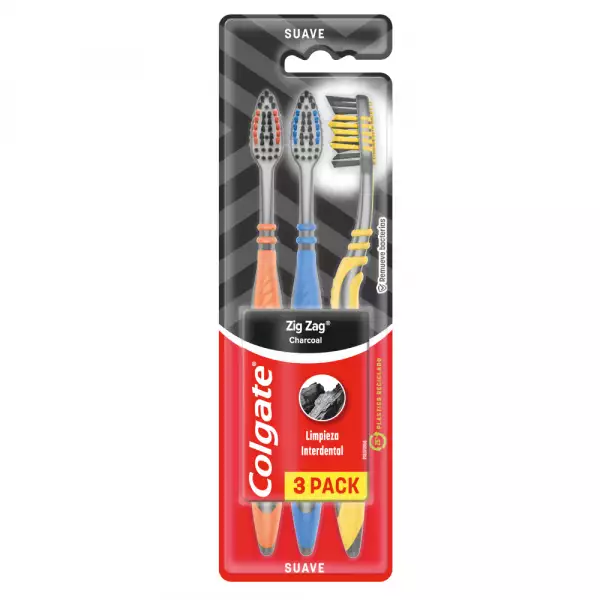 CEPILLO DENTAL COLGATE ZIG ZAG CHARCOAL X3U