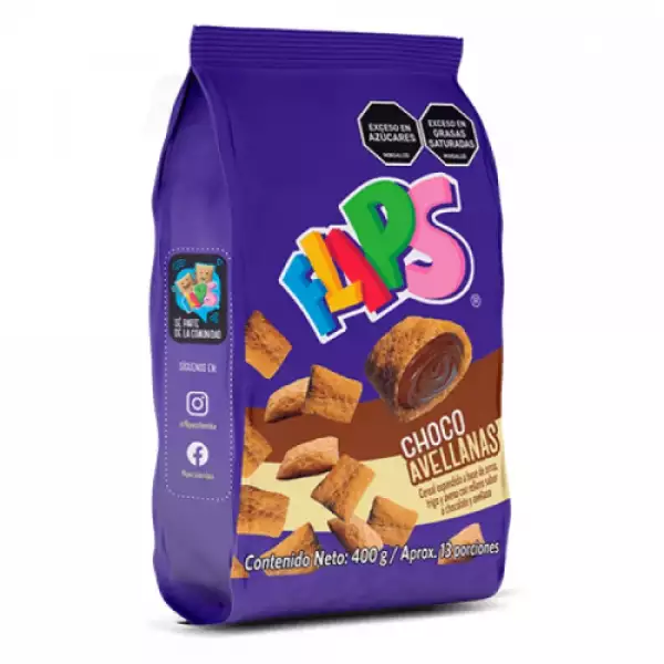 CEREAL FLIPS CHOCO AVELLANAS BOLSA X400g