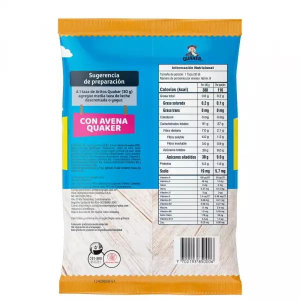 CEREAL QUAKER ARITOS CARAMELO X230g