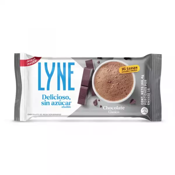 CHOCOLATE LYNE CLASICO SIN AZÚCAR  X166.4g