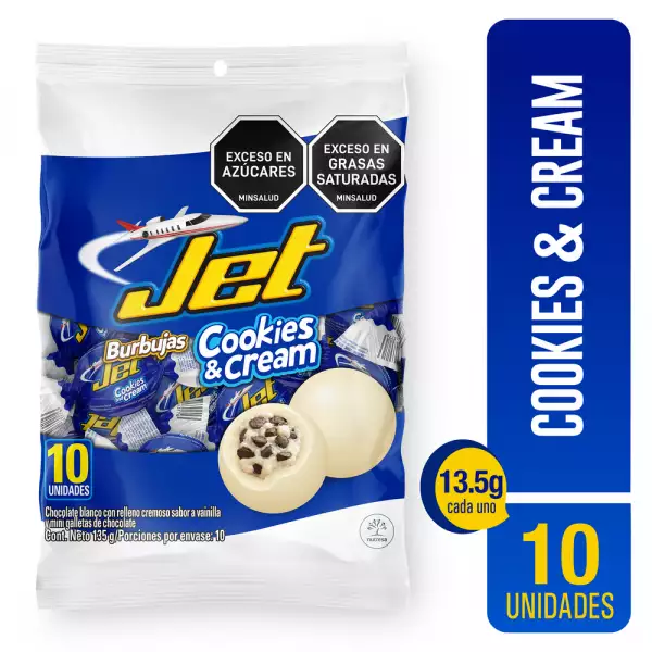 CHOCOLATINA JET BURBUJAS COOKIES  CREAM X10 X135g