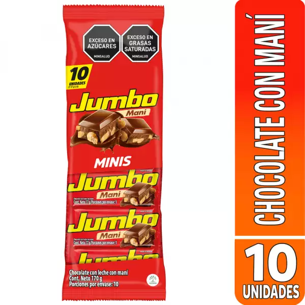 CHOCOLATINA JUMBO MANI X10U X17g