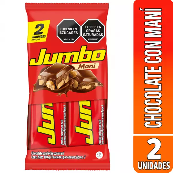 CHOCOLATINA JUMBO MANÍ X2U X90g