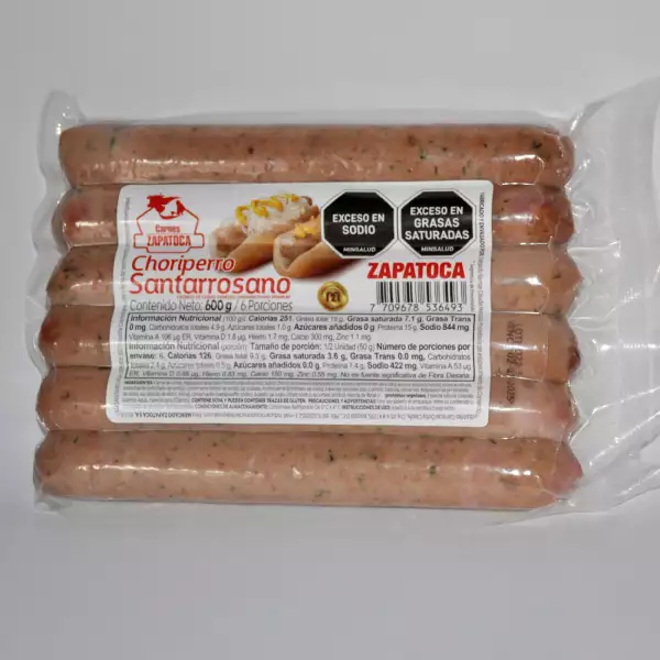 CHORIPERRO SANTARROSANO ZAPATOCA X6u X600g