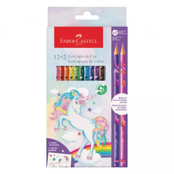 COLORES FABER CASTELL UNICORNIO X12u+2