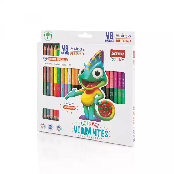 COLORES SCRIBE VIBRANTES  DOBLE PUNTA 24/48U