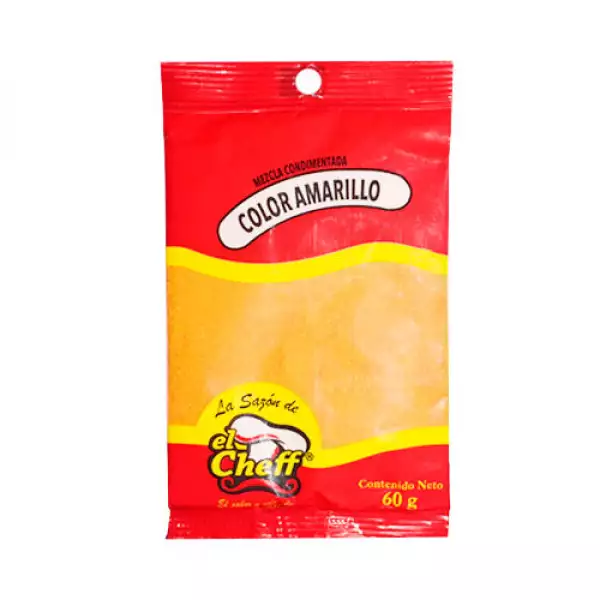 CONDIMENTO EL CHEFF COLOR AMARILLO X60g