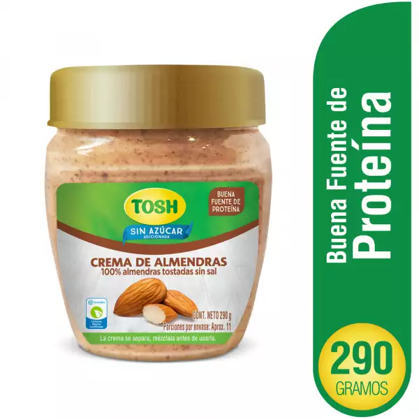 CREMA DE ALMENDRAS TOSH SIN AZÚCAR X290g