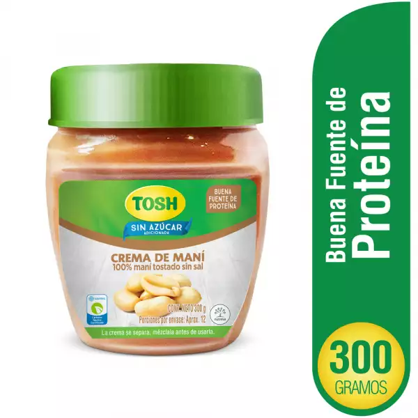 CREMA DE MANI TOSH SIN AZÚCAR X300g