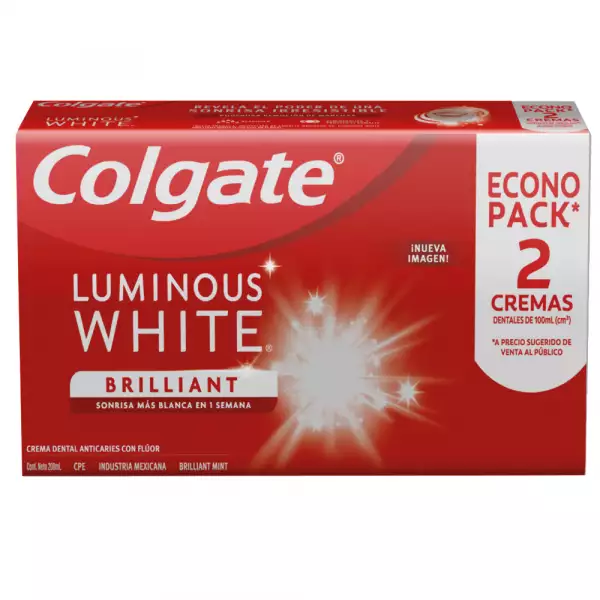 CREMA DENTAL COLGATE LUMINOUS WHITE X75ml X2u PE