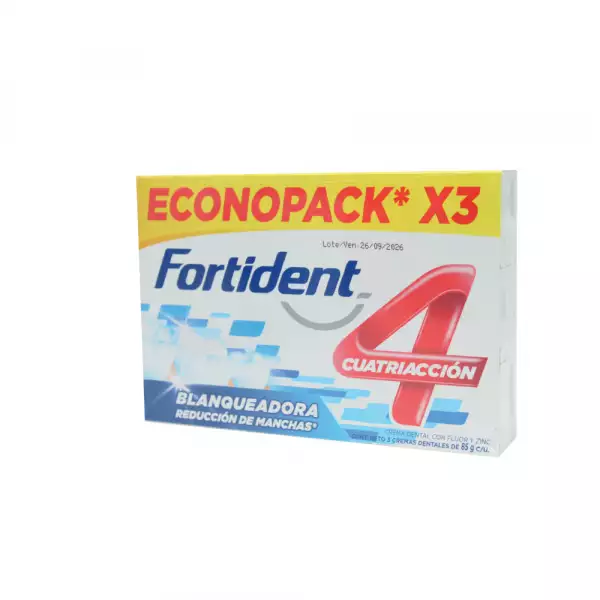 CREMA DENTAL FORTIDENT BLANQUEADORA X85g PAGUE 2 LLEVE 3
