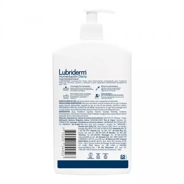 CREMA LUBRIDERM HUMECTACION DIARIA X946ml