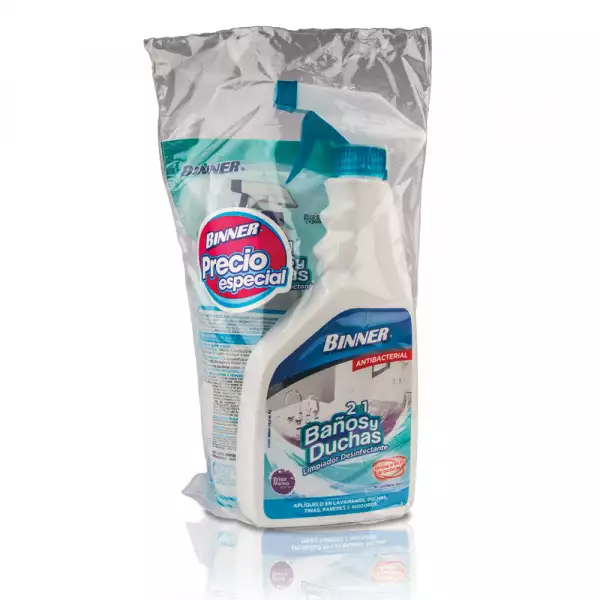 DESINFECTANTE BAÑO Y DUCHAS BINNER X500ml + REPUESTO X500ml