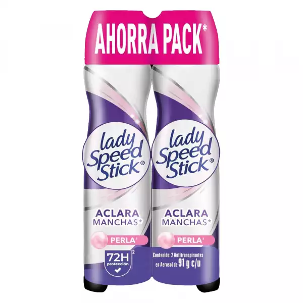 DESODORANTE AEROSOL LADY SPEED STICK DERMA PERLA X2u X150ml