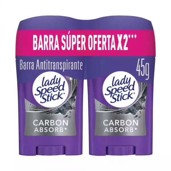 DESODORANTE BARRA LADY SPEED STICK CARBON X2 X45g