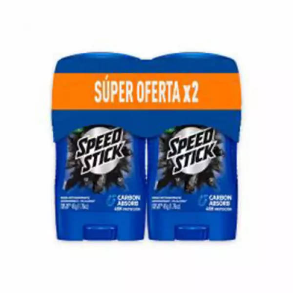 DESODORANTE BARRA SPEED STICK CARBON ABSOR X2 X50g OFERTA