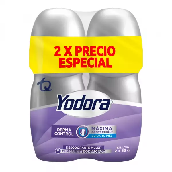 DESODORANTE YODORA ROLL DERMA CONTROL X2U X50g