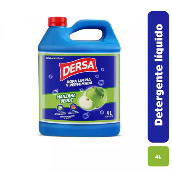 DETERGENTE LÍQUIDO DERSA MANZANZ BOTELLA X4000ml