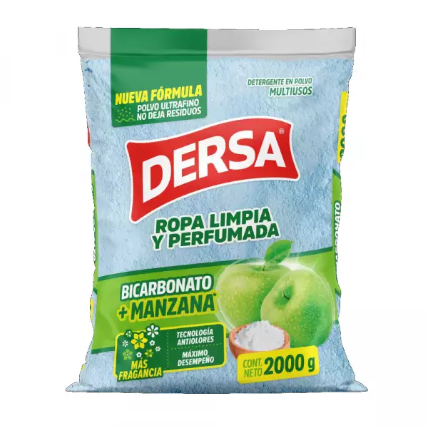 DETERGENTE POLVO DERSA MULTIUSOS BICARBONATO + MANZANA X2000g