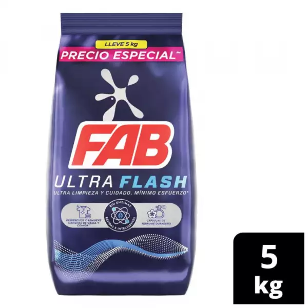 DETERGENTE POLVO FAB FLORAL X5000g