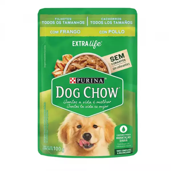 DOG CHOW POUCH CACHORRO TODOS LOS TAMAÑOS POLLO X100g