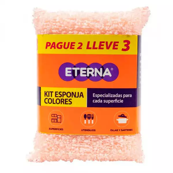 ESPONJA ETERNA COLORES X3U