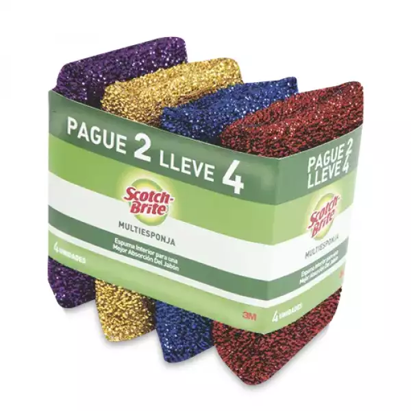 ESPONJILLA SCOTCH-BRITE MULTIES PAGUE 2 LLEVE 4