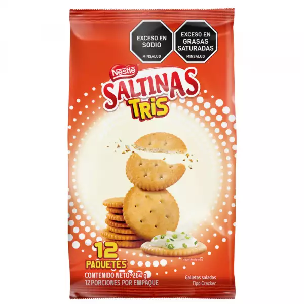 GALLETA INDIVIDUAL SALTINAS TRIS X12U X264g