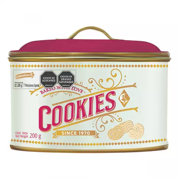 GALLETA NAVIDEÑA COLOMBINA COFRE COOKIES X200g