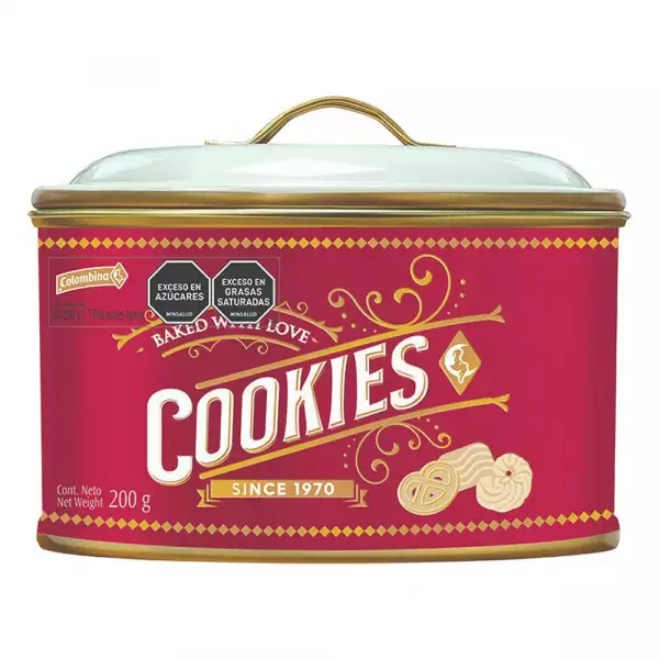 GALLETA NAVIDEÑA COLOMBINA COFRE COOKIES X200g