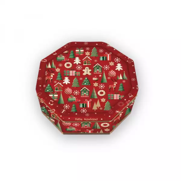 GALLETA NAVIDEÑA NOEL COFRE OCTAGONAL X260g