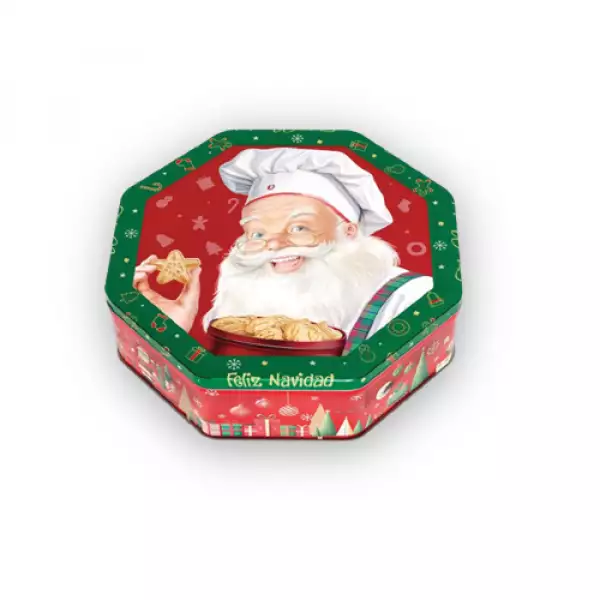 GALLETA NAVIDEÑA NOEL COFRE OCTAGONAL X260g