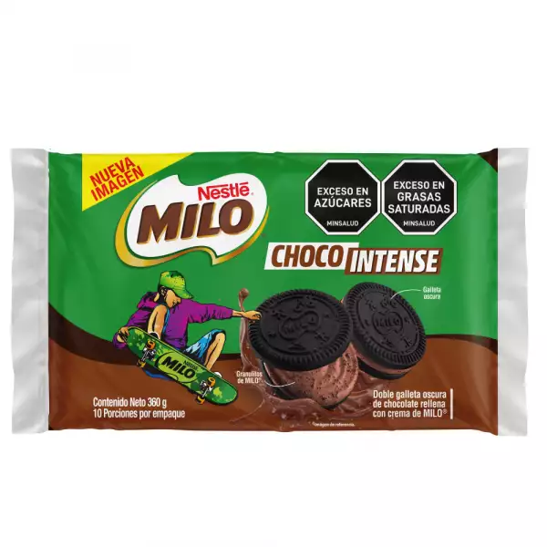 GALLETA SÁNDWICH  MILO CHOCO INTENSE X10 X36g