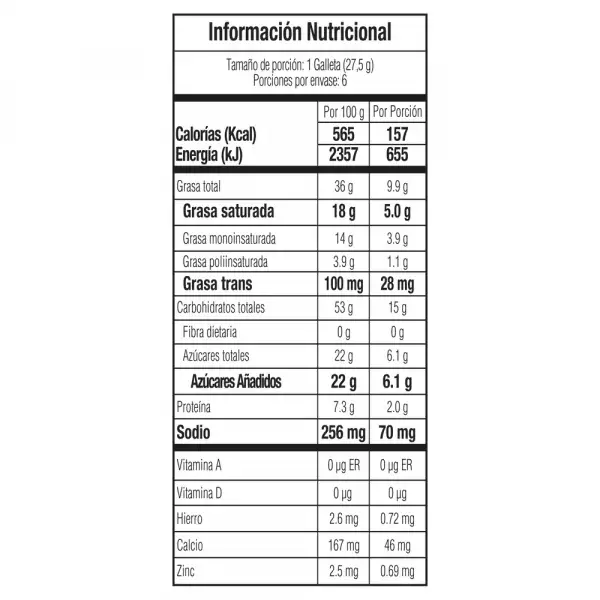 GALLETAS CASERA FINA NOEL AVENA YOGURT X165g
