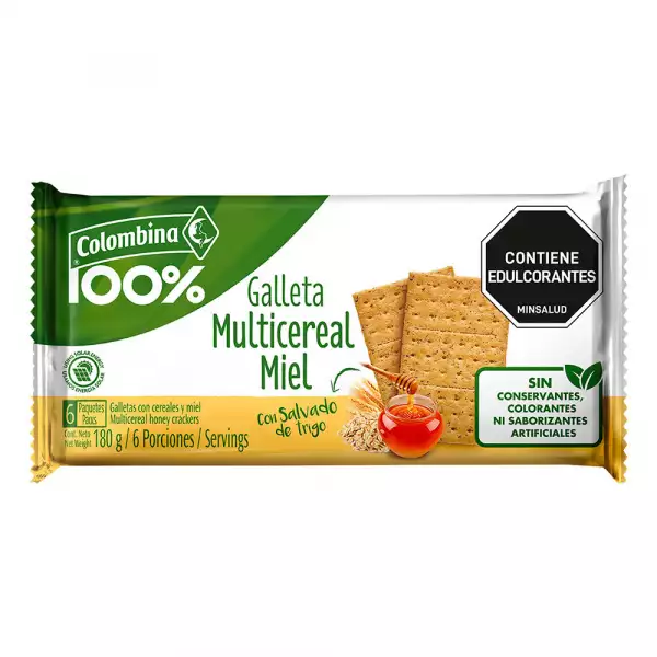 GALLETAS CRAKEÑAS MULTICEREAL MIEL X6U X180g