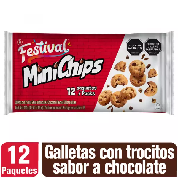 GALLETAS FESTIVAL MINICHIPS CHOCOLATE X12U X35g