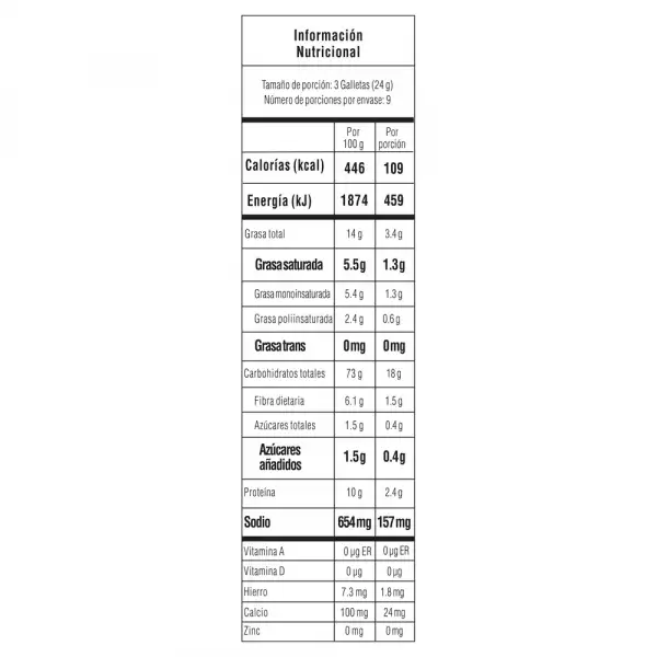 GALLETAS SALTÍN NOÉL INTEGRAL X9U
