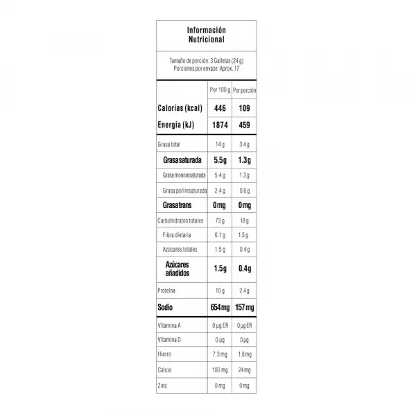 GALLETAS TACO SALTÍN NOEL INTEGRAL X3U X415g