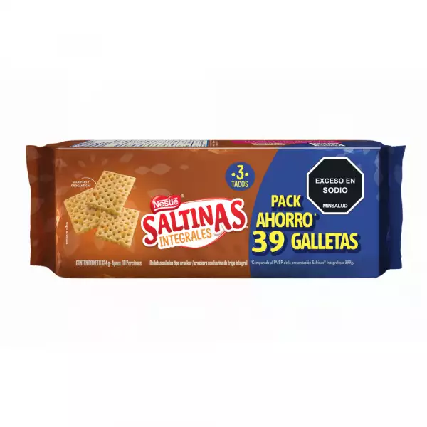 GALLETAS TACO SALTINAS INTEGRAL X3U X324g