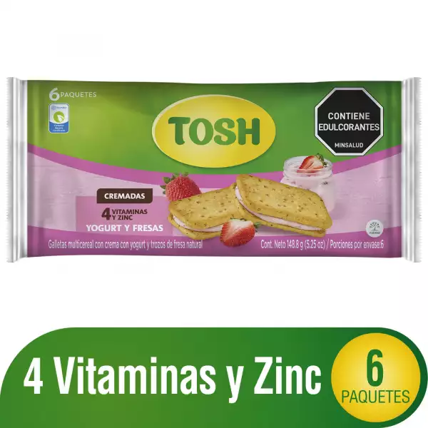 GALLETAS TOSH YOGOURT FRESAS X6U X148g